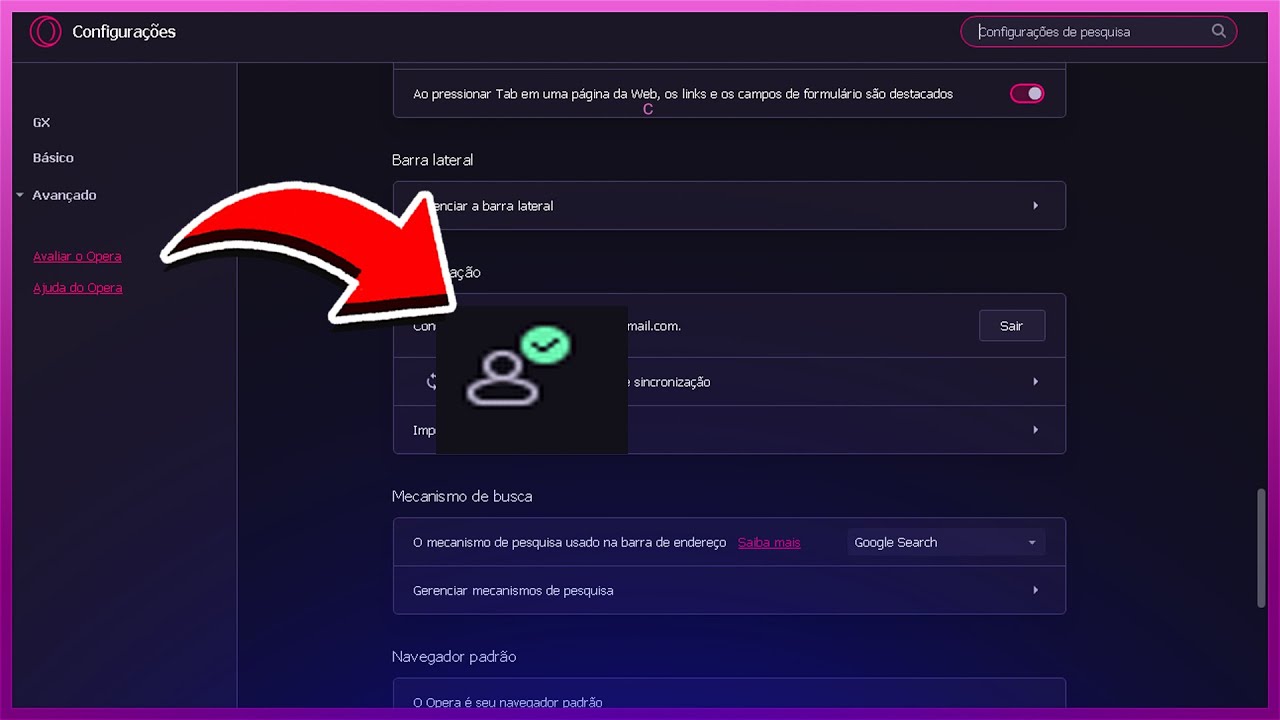 Como adicionar uma conta do gmail no opera 7