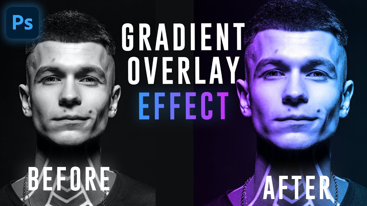 Como fazer o efeito multicolorido no photoshop com gradient overlay 1