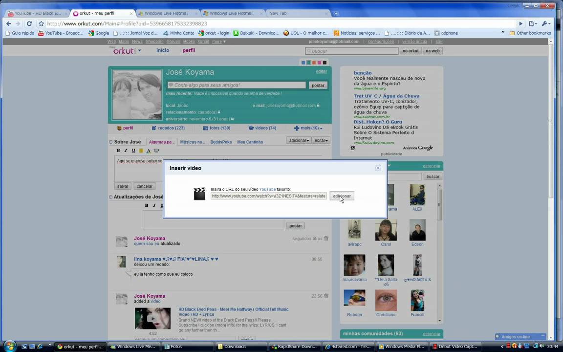 Como postar videos no novo orkut 1