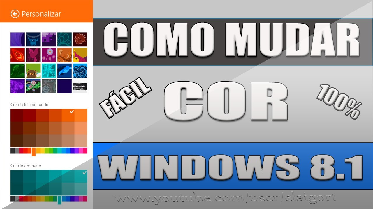 Como mudar cores e o fundo de tela no estilo metro do windows 8 1