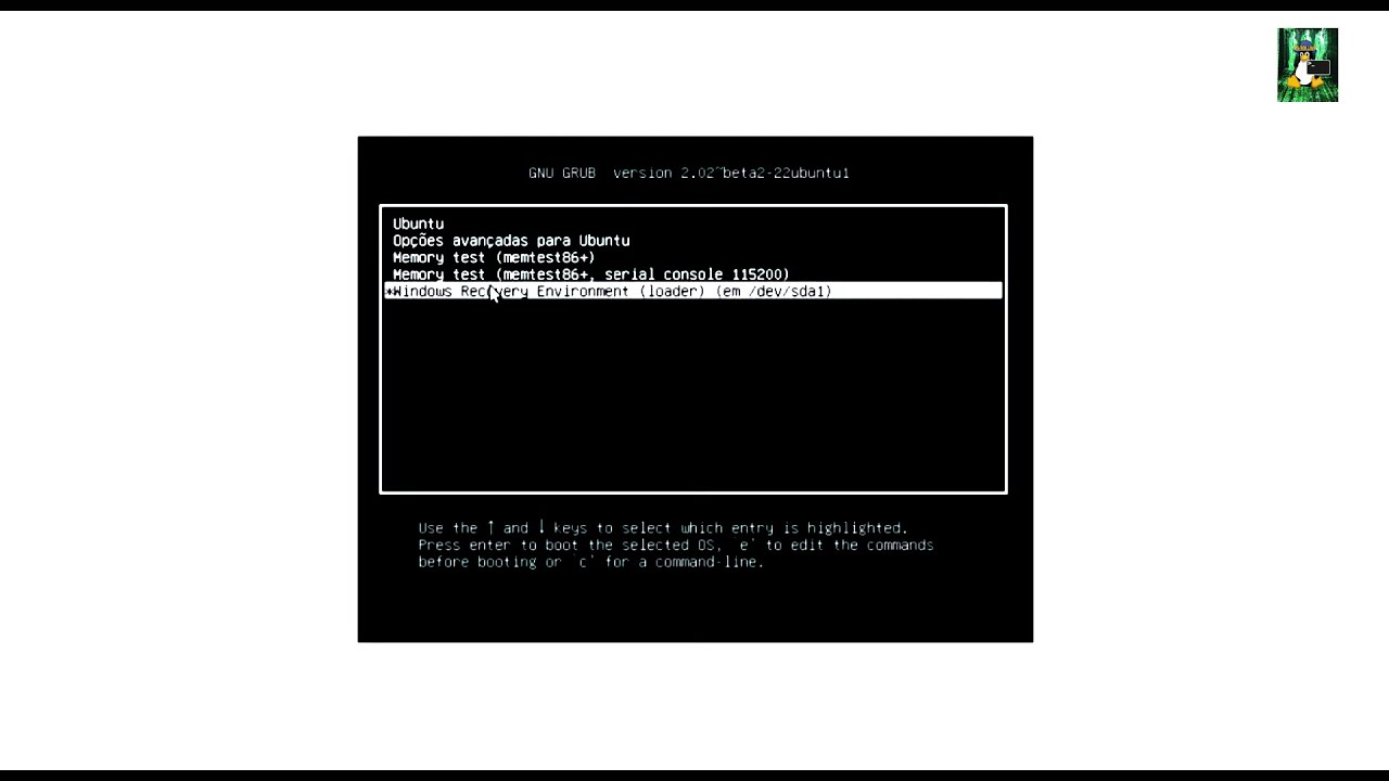 Como recuperar o boot grub do ubuntu depois de instalar o windows 1