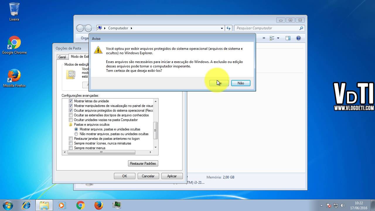 Como fazer com que o windows explorer mostre extensoes dos arquivos no windows 7 1