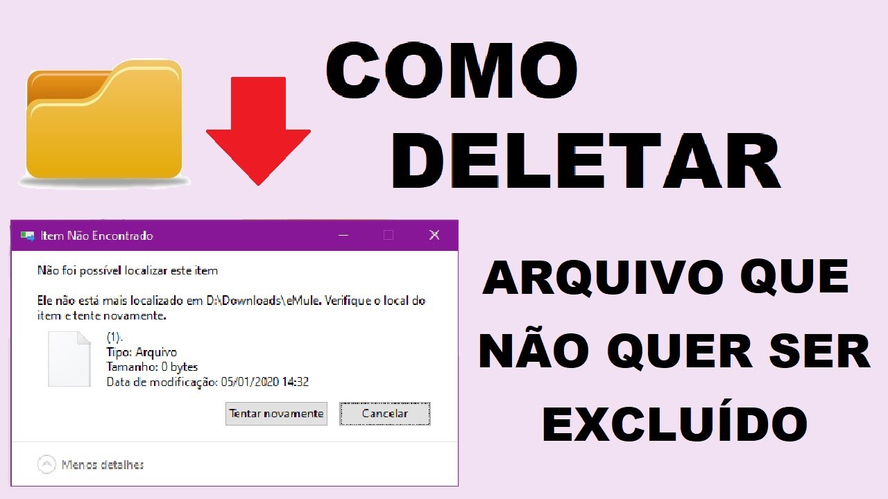 Como excluir arquivos do windows que dao erro ao excluir 1