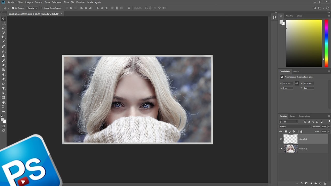 Como adicionar bordas em fotos no photoshop 1