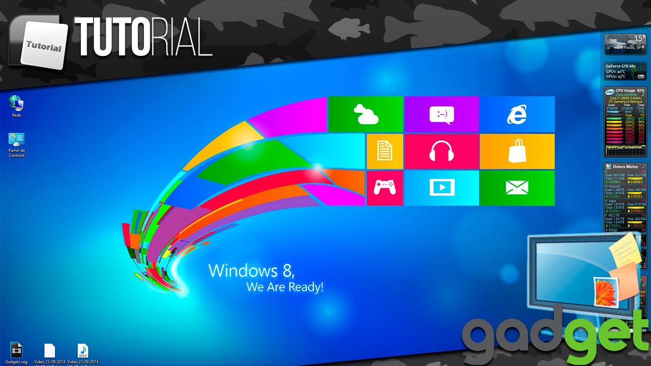 Como reativar os gadgets no windows 8 1