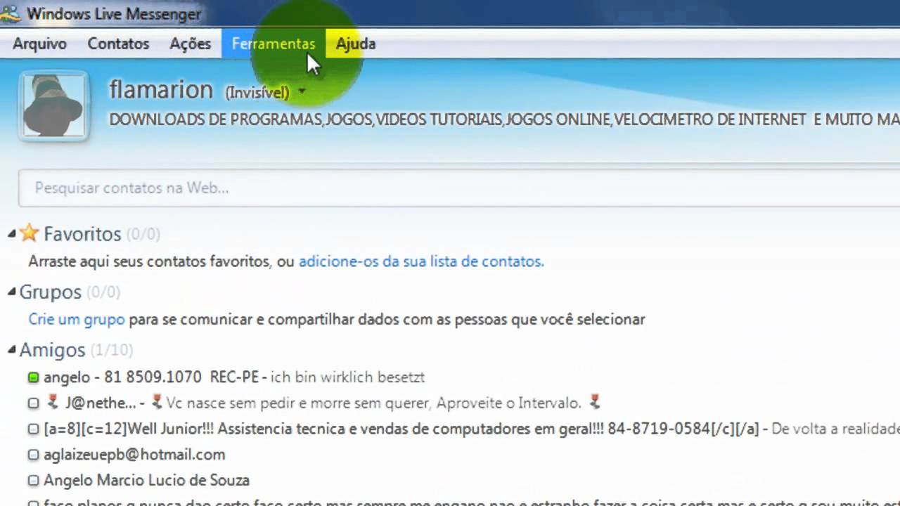 Como desabilitar gravacao automatica de conversas do windows live messenger 3