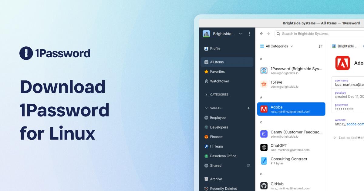 Aplicativo 1Password no Linux